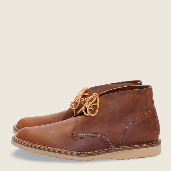 Red Wing Heritage Shoes Brown - Mens Weekender - Chukkar Rough & Tough Leather - 3805-JCALV